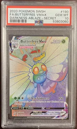 PSA 10 Gem Mint Pokemon 2020 Butterfree VMAX 190/189 Darkness Ablaze - Image 1
