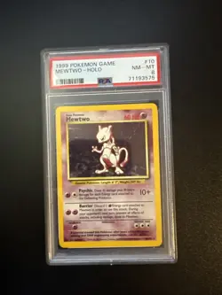 Pokemon TCG Mewtwo Base Set 10/102 Holo 1999-2000 Wizards PSA 8 - Image 1