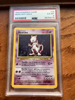 Pokemon Mewtwo #10 Holo Rare Base Set PSA 6 EXCELLENT-MINT - Image 1