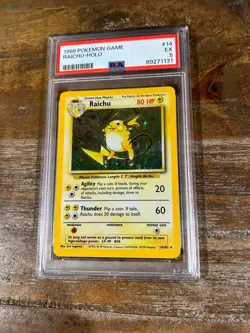 1999 Pokemon Game Base Set RAICHU Holo #14 PSA 5 RARE - Image 1