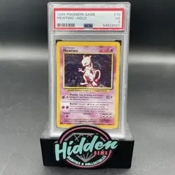 Pokemon TCG Mewtwo Base Set 10/102 Holo Shadowless Holo Rare PSA 3 - Image 1