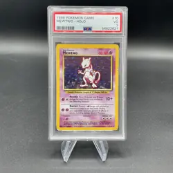Pokemon TCG Mewtwo Base Set 10/102 Holo Shadowless Holo Rare PSA 3 - Image 2