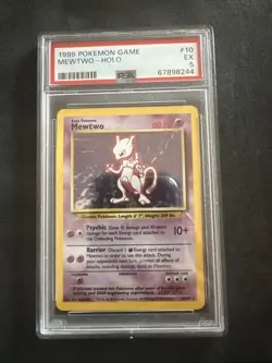 Pokemon TCG Mewtwo Base Set 10/102 Holo Unlimited Holo Rare PSA 5 EX - Image 1