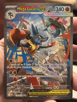 Mega Lucario EX 179/132 Mega Evolution Holo RARE NM Near Mint Pokemon TCG - Image 1