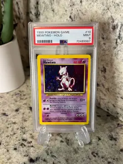 1999 Pokemon Base Set Mewtwo Holo #10 PSA 9 Mint WOTC Original - Image 1