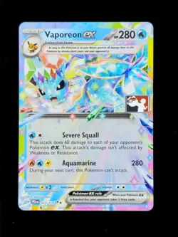 Vaporeon ex 23 Prize Pack Play stamp Pokemon Prismatic 2025 NM 🔥🔥🔥 - Image 1