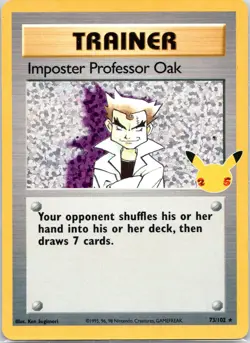 Pokemon Imposter Professor Oak 73/102 Holo Celebrations: Classic Collection - Image 1