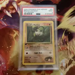 Brock’s Mankey 1st Edition 2000 Gym Heroes 67/132 WOTC Pokemon PSA 9 - Image 1