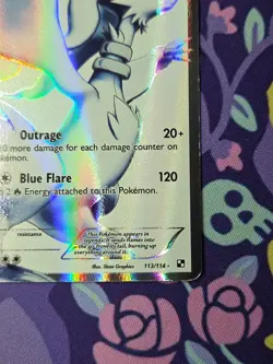 Pokemon TCG Black & White Full Art Reshiram 113/114 Holo Lightly Played - Image 4