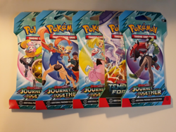 Pokemon Journey Together & Temporal Forces Sleeved Sealed Pack Lot ( 5 ) - Image 1