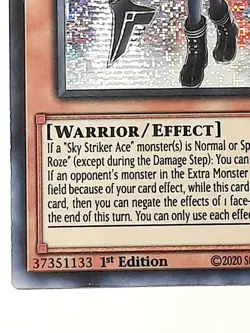 Yugioh Sky Striker Ace - Roze MP21-EN005 PRISMATIC SECRET RARE 1st Edition MINT - Image 3