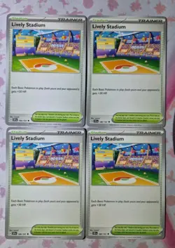 Pokemon Card Lively Stadium - 180/191 ×4 - Surging Sparks - Trainer Playset - Image 1