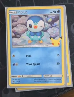 Pokemon TCG Piplup 20/25 Mcdonald's 25th Celebrations Holo Promo Card - Image 1