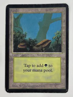 Forest (A) Alpha MP Moderate Play MTG Magic The Gathering 1.3 - Image 1