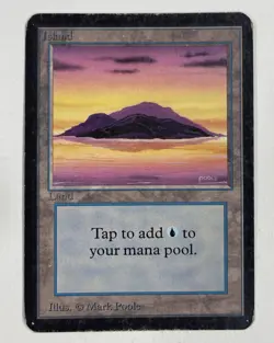 Island Purple Alpha MP Moderate Play MTG Magic The Gathering A - Image 1