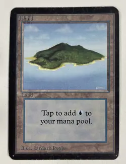 Island Blue Alpha MP Moderate Play MTG Magic The Gathering B - Image 1