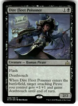 FOIL MTG Dire Fleet Poisoner Rivals of Ixalan Regular - Image 1