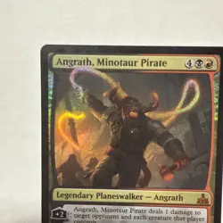 MTG FOIL Angrath, Minotaur Pirate - Rivals of Ixalan #201. NM - Image 2
