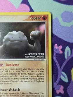 Pokemon TCG EX Delta Species Ditto (Geodude) 62/113 Reverse Holo Excellent - Image 3