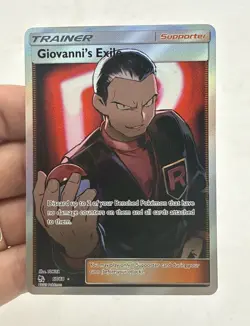 Giovanni's Exile Full Art 67/68 Ultra Rare Hidden Fates Pokemon TCG Near Mint NM - Image 1