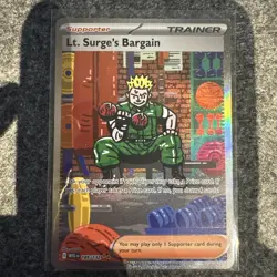 Pokemon TCG Lt. Surges Bargain 185/132 Mega Evolutions Secret Rare NM - Image 1