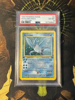 Pokemon Articuno 2/62 Fossil 1st Edition Vintage Holo PSA 6 - Image 1