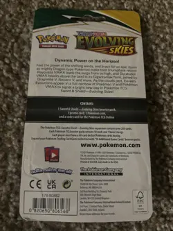 Pokemon TCG Evolving Skies Slowpoke foil Blister Pack Riolu Coin Promo SEALED - Image 2