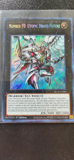 Yu Gi Oh Number F0: Utopic Draco Future BLCR-EN085 Secret Rare 1st Edition NM-MT - Image 1
