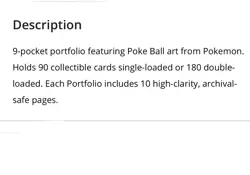 Ultra Pro Pokemon Card Holder 9-Pocket Full View Portfolio: Poke Ball 10 pages - Image 5