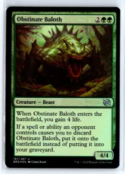 (2x) FOIL Obstinate Baloth The Brothers' War - MTG Magic the Gathering Card - Image 1