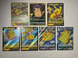 7 Cards Pikachu Pokemon Lot Celebrations Prismatic - Image 1