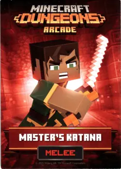 Master's Katana 2021 Raw Thrills Minecraft Dungeons Arcade Vending Cards #9 - Image 1