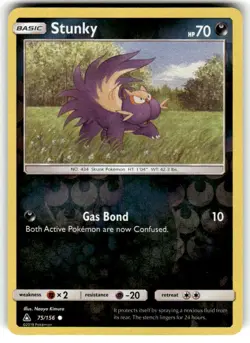 Pokemon Card Ultra Prism Stunky 75/156 Reverse Holo Common - NM - Image 1