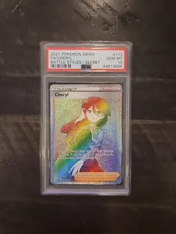 2021 Pokemon SWSH Battle Styles Full Art Cheryl #173 Secret Rainbow Rare PSA 10 - Image 1