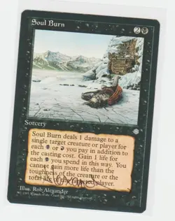 Magic the Gathering ~ Soul Burn ~ ICE AGE ~ M/NM ~ SIGNED BY ARTIST - Image 1
