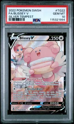 2022 POKEMON SWORD & SHIELD SILVER TEMPEST #TG22 FULL ART/BLISSEY V PSA 10 - Image 1
