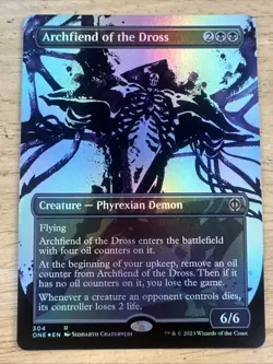MTG 1x FOIL SHOWCASE Archfiend of the Dross 304 Phyrexia All Will Be Magic x1 NM - Image 1