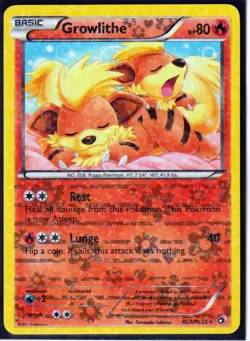 2013 GROWLITHE RC4/RC25 Legendary Treasures Pokemon Radiant Collection HOLO (G15 - Image 1