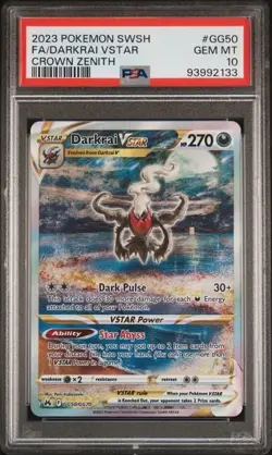 Pokemon Darkrai VSTAR Crown Zenith Full Art #GG50 PSA 10 With Guard - Image 1
