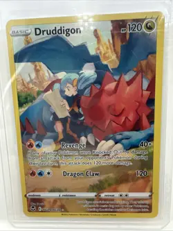 2022 POKEMON SWSH SILVER TEMPEST #TG09/TG30 DRUDDIGON TRAINER GALLERY HOLO - Image 1