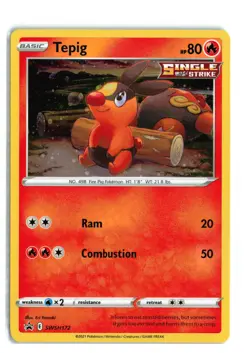 Tepig SWSH172 Promo Cosmos Holo Pokemon TCG NM-LP - Image 1