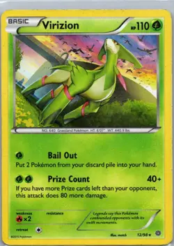 Pokemon TCG Virizion 12/98 Ancient Origins Holo MP - Image 1