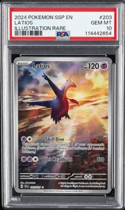 2024 POKEMON SSP EN-SURGING SPARKS ILLUSTRATION RARE #203 LATIOS PSA 10 - Image 1