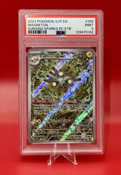 2024 POKEMON SURGING SPARKS POKEMON CENTER ETB PROMO SVP #159 MAGNETON PSA 9 - Image 1