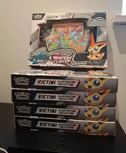 5x Pokemon Black Bolt White Flare Victini Illustration Collection box New Sealed - Image 1