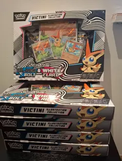 5x Pokemon Black Bolt White Flare Victini Illustration Collection box New Sealed - Image 2