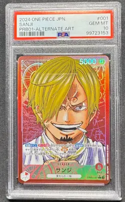 [PSA10] Sanji PRB01-001 Leader Alternate Art One Piece Card Game (Japanese) - Image 1
