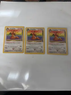 Pokemon Dragonite Fossil 19/62 Non-Holo Unlimited Rare Card Lot 3 - Image 1