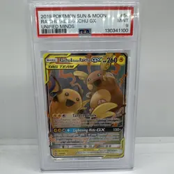 Pokemon TCG Raichu Alolan Raichu Tag Team GX Unified Minds Holo PSA 9 - Image 1