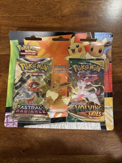 Pokemon TCG: Back to School Eraser Blister - 2 Boosters Evolving Skies, Astral 820650829536 - Image 1